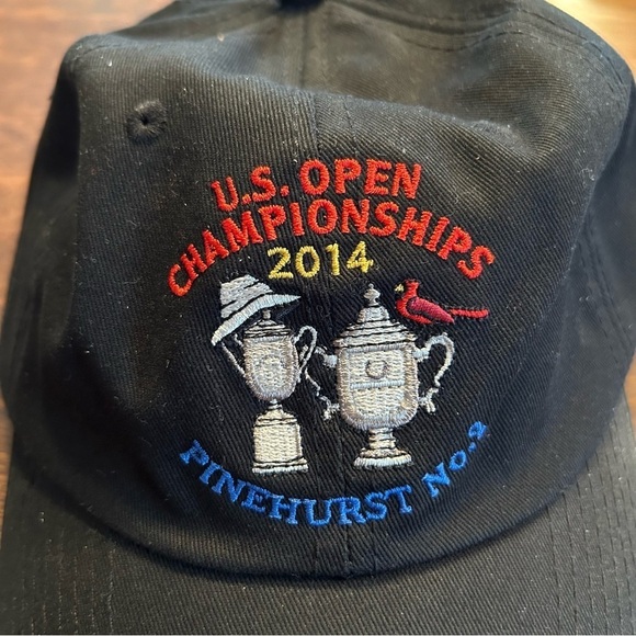 US Open Golf Hat Cap 2014 114th Pinehurst No.2 USGA Member Adjustable Black - Picture 3 of 8